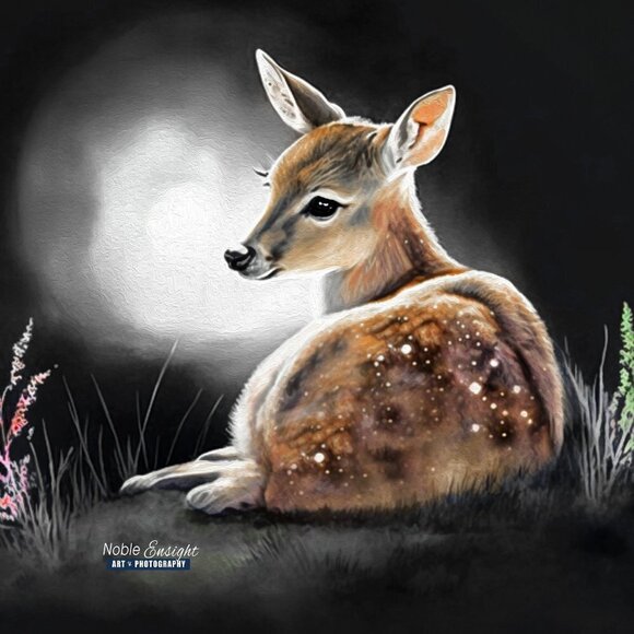20x30 Baby Fawn Deer Watercolor Oil Painting Poster Wall Art 20x30‎ Poster - Picture 2 of 5